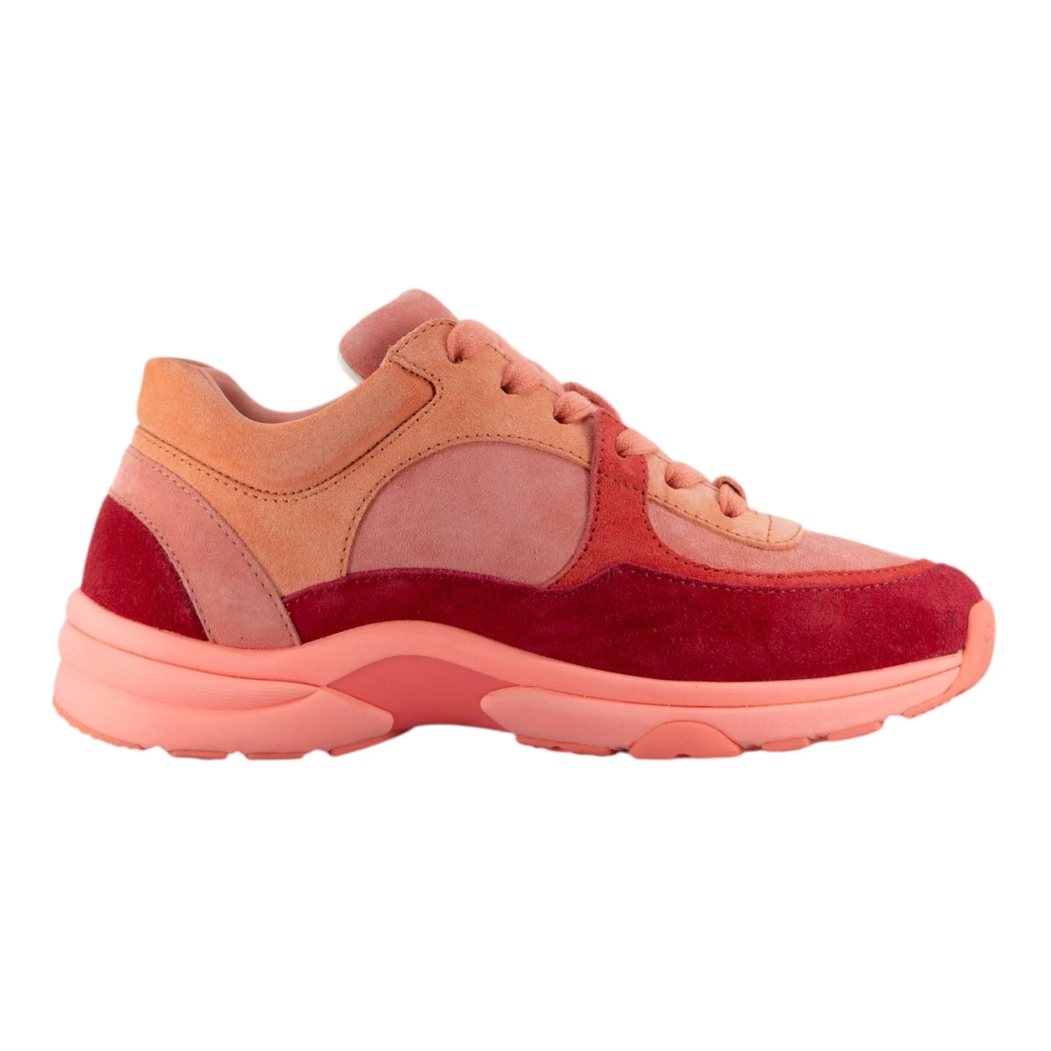 Chanel CC Trainer Low Coral Red Multi Pre-Owned
