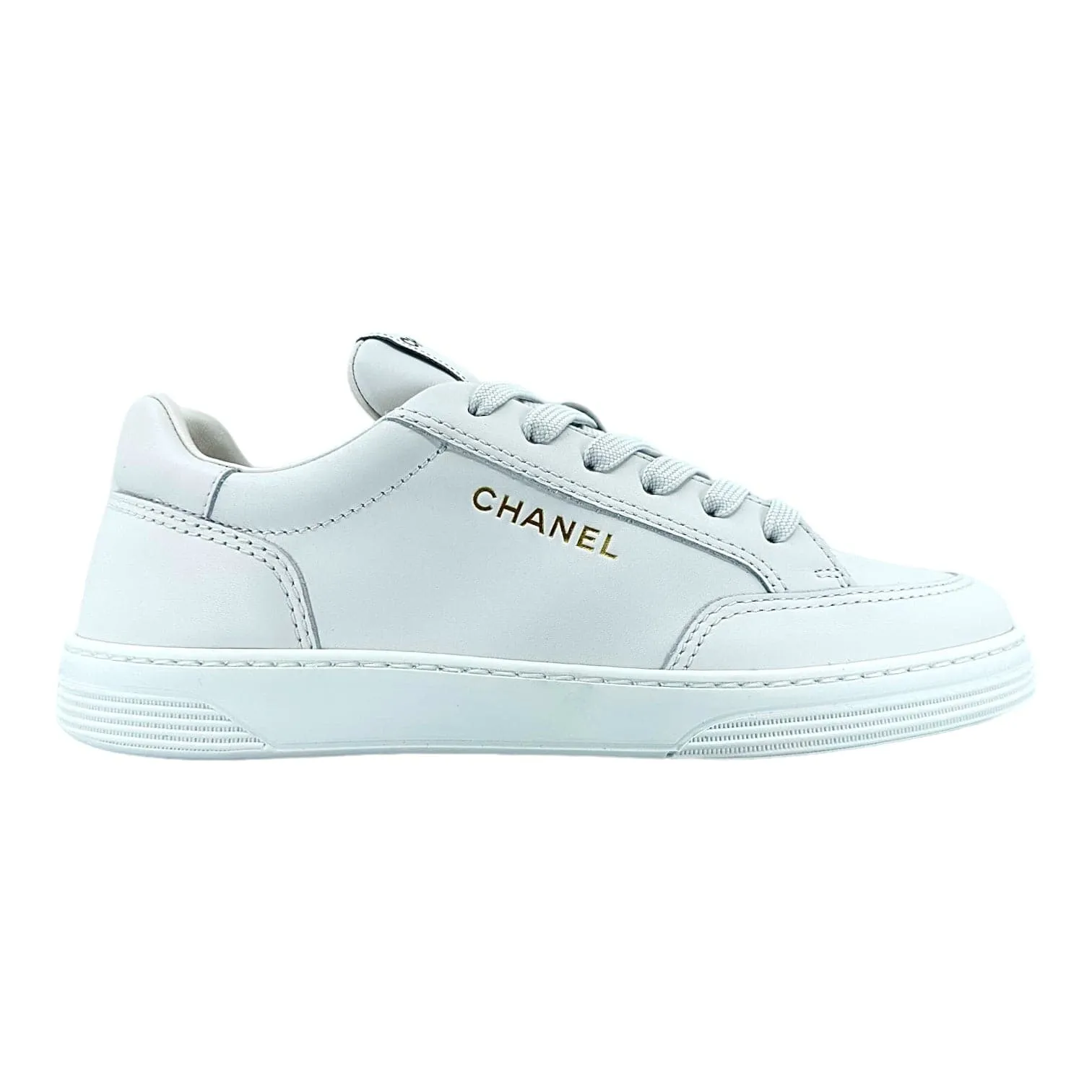 Chanel Low Top Leather Sneaker White