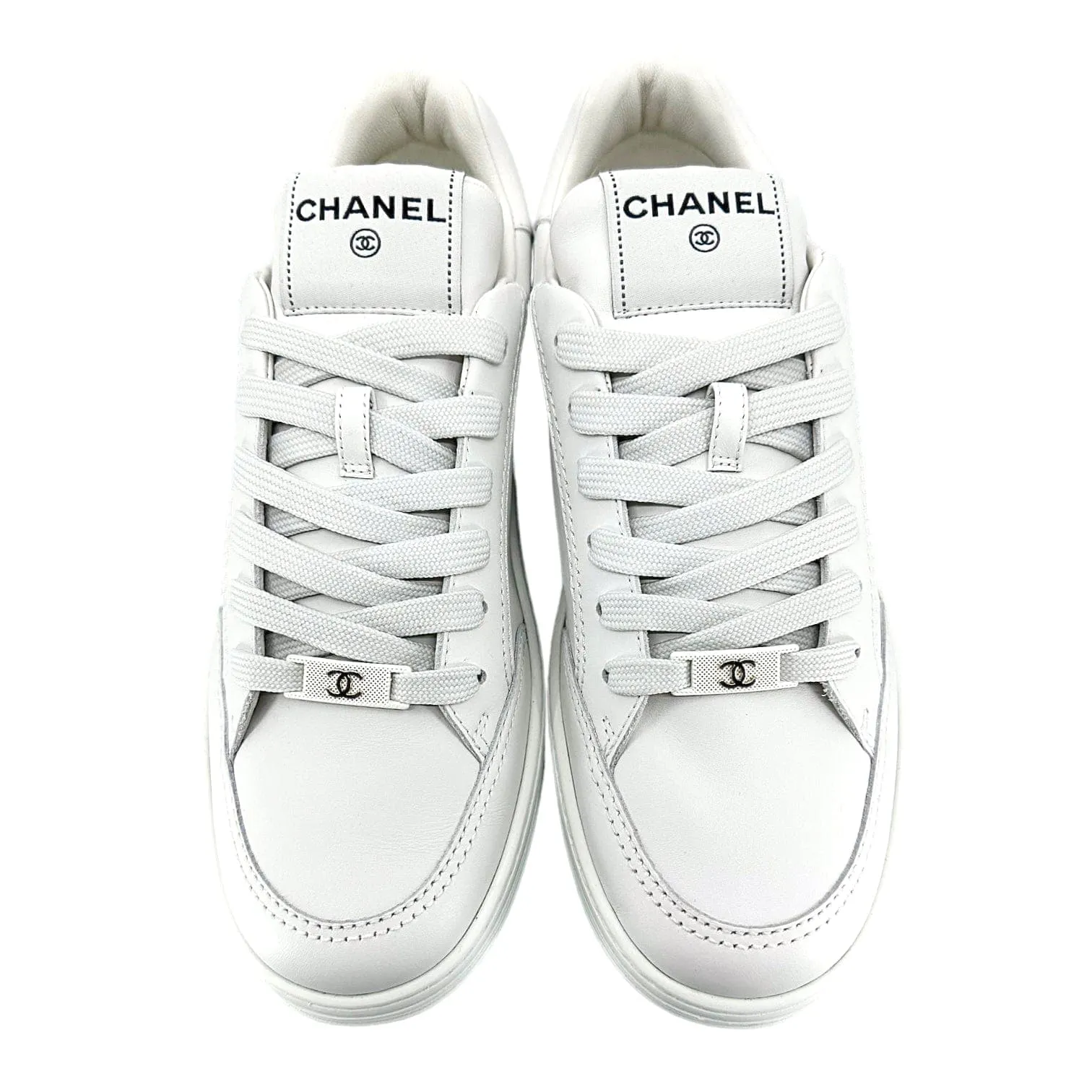 Chanel Low Top Leather Sneaker White