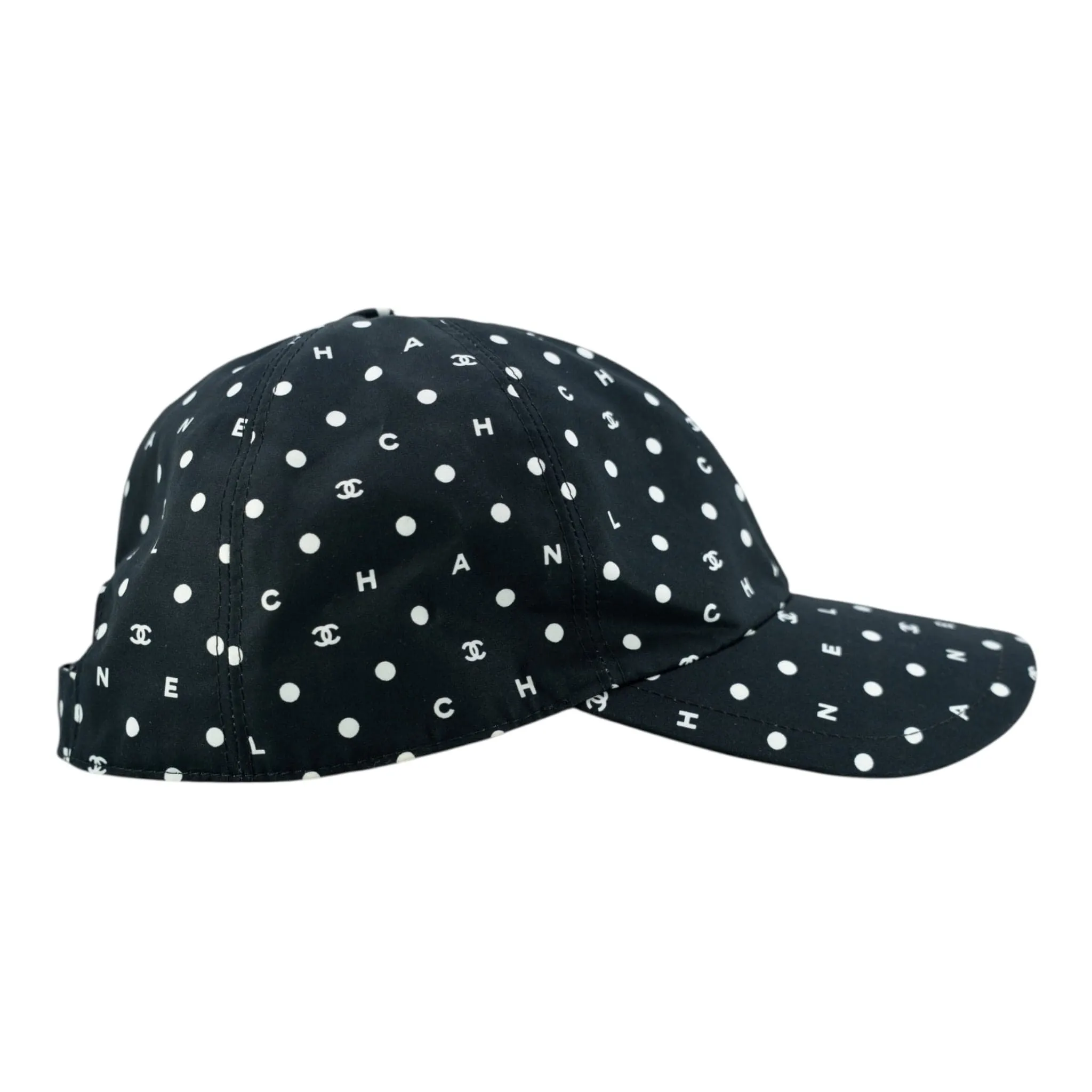 Chanel Polka Dot CC Baseball Hat Black White Pre-Owned