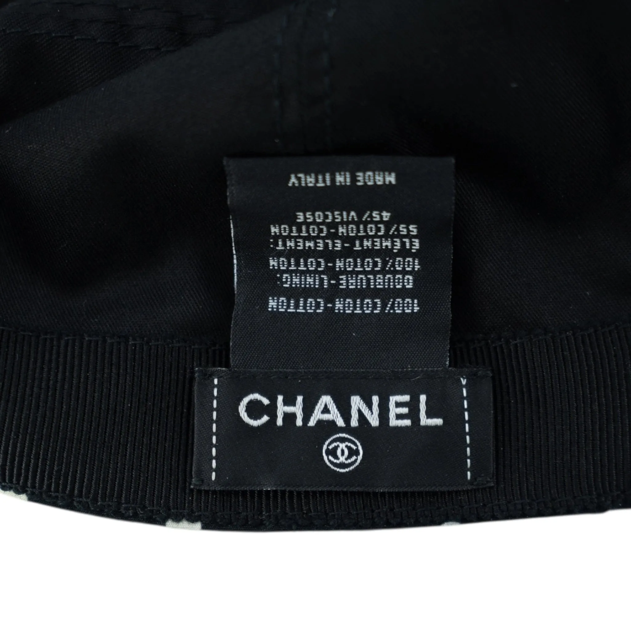 Chanel Polka Dot CC Baseball Hat Black White Pre-Owned