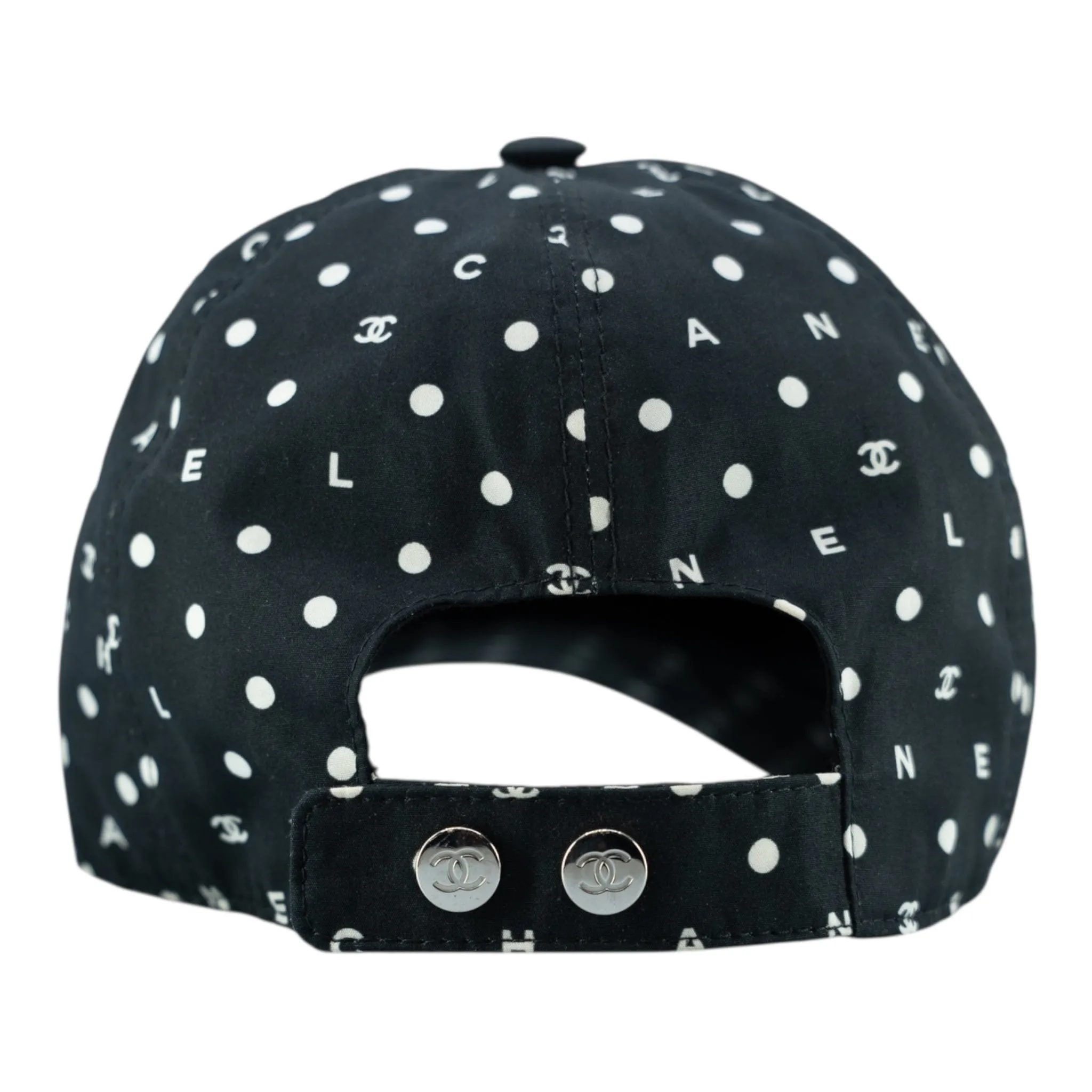 Chanel Polka Dot CC Baseball Hat Black White Pre-Owned