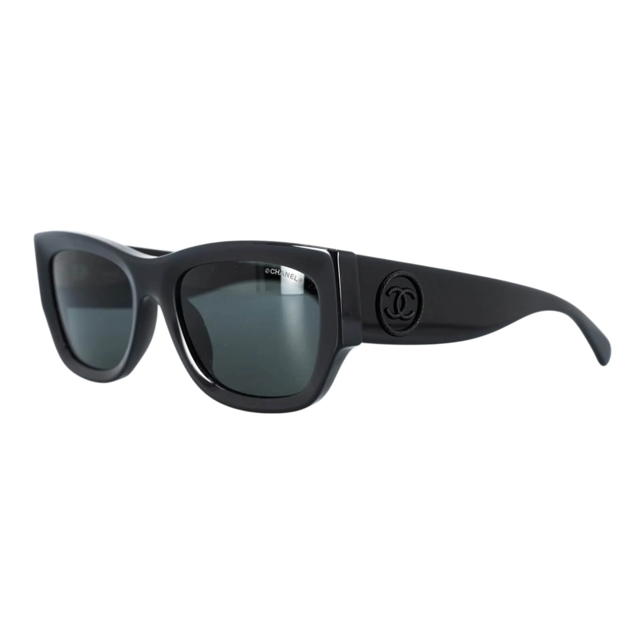 Chanel Rectangle Sunglasses Black Pre-Owned