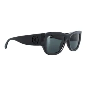 Chanel Rectangle Sunglasses Black Pre-Owned