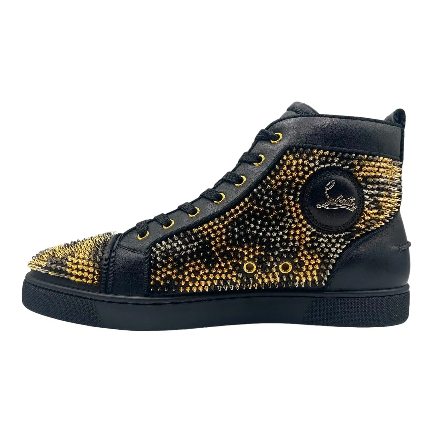 Christian Louboutin Louis Spikes High Leopard Black