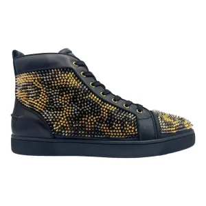 Christian Louboutin Louis Spikes High Leopard Black