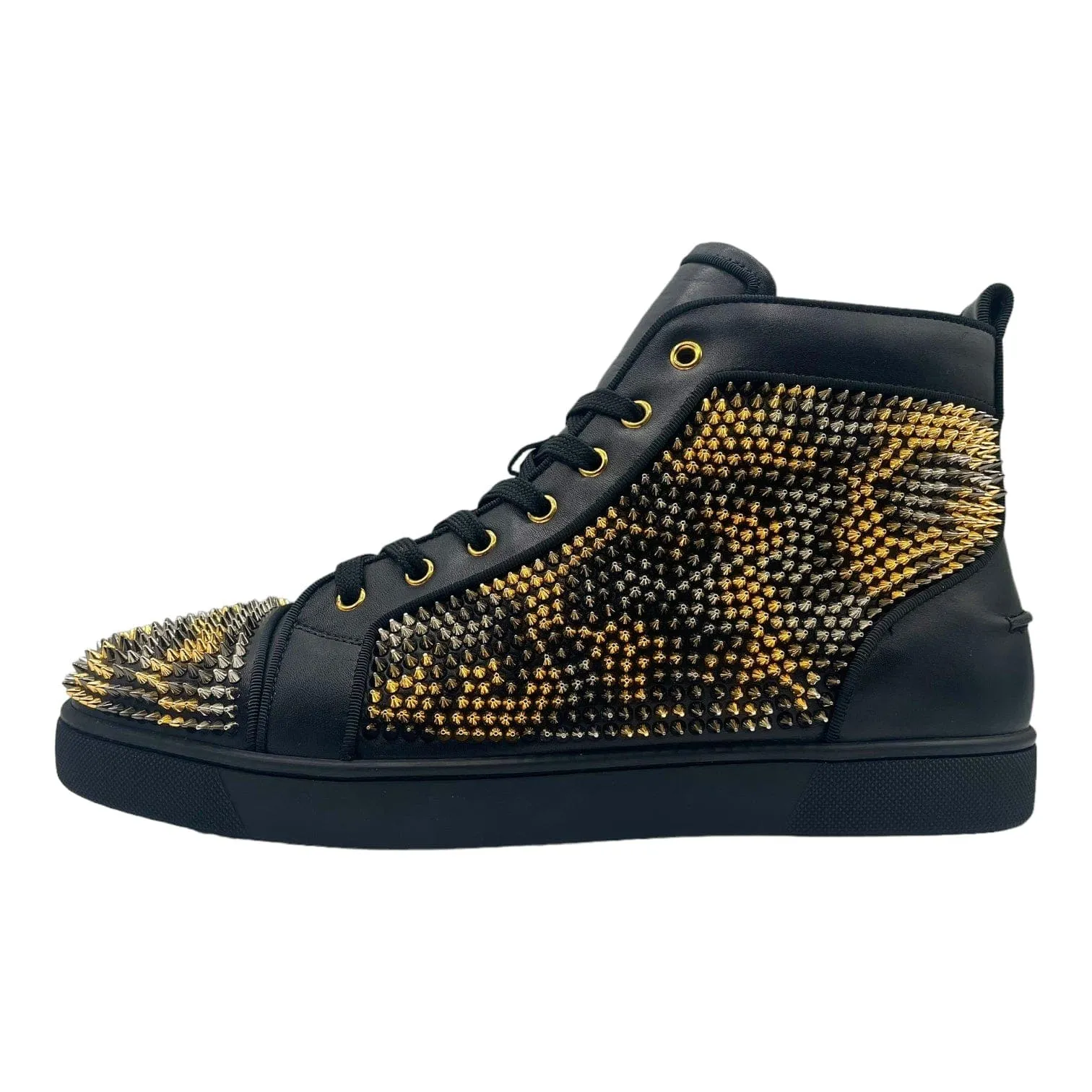 Christian Louboutin Louis Spikes High Leopard Black