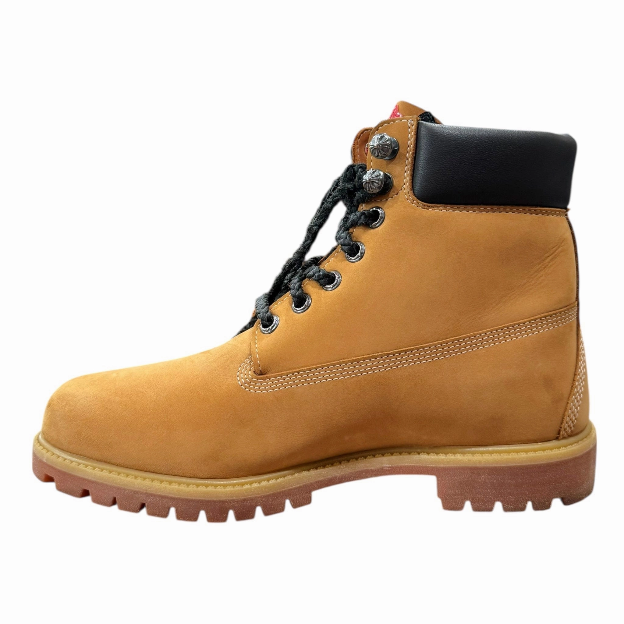 Chrome Hearts x Timberland 6 Dagger Ankle Boot Wheat Black Red (12 Cross Patch Custom) Pre-Owned