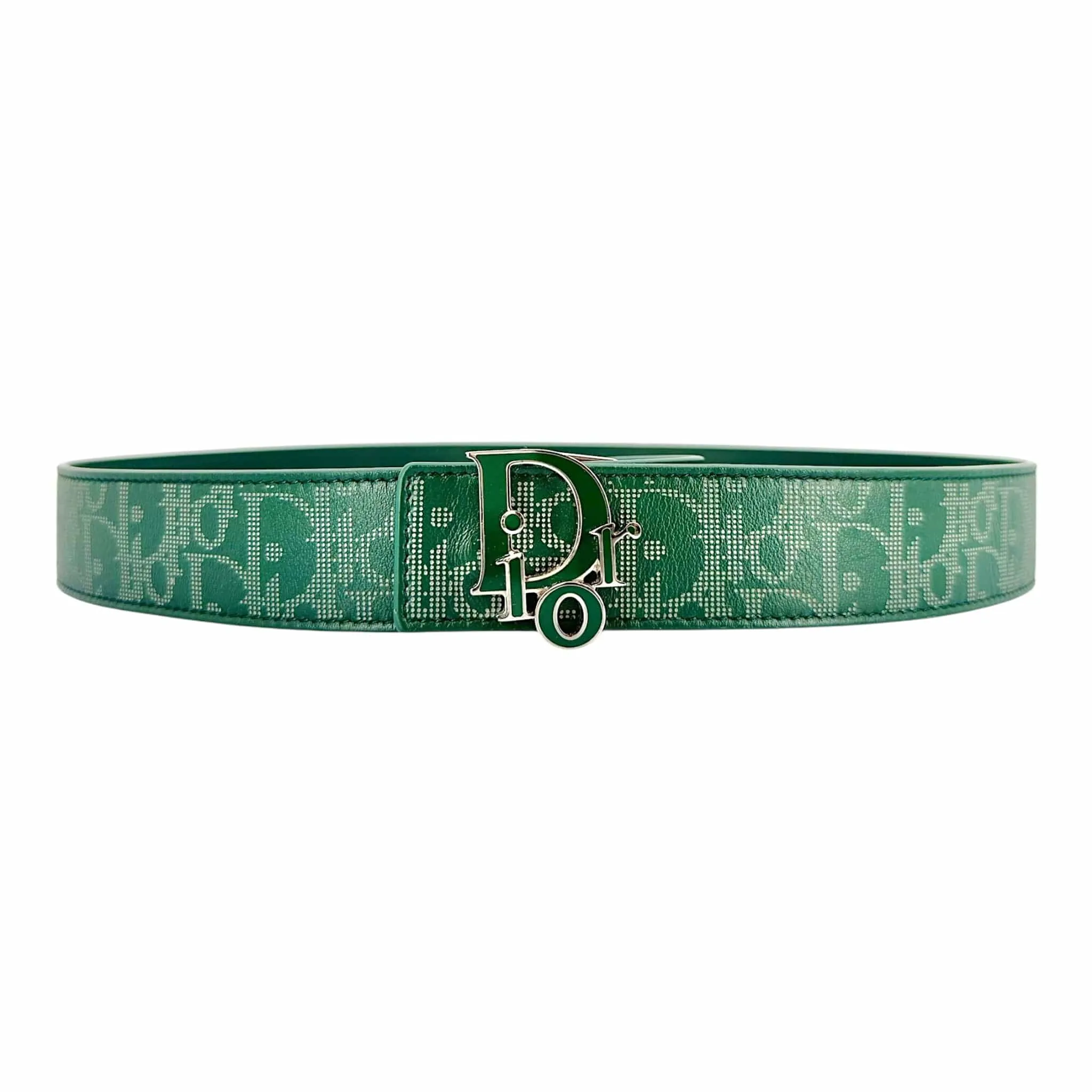 Dior Oblique Buckle World Tour Galaxy Oblique Reversible Belt Green (Green Buckle) Pre-Owned
