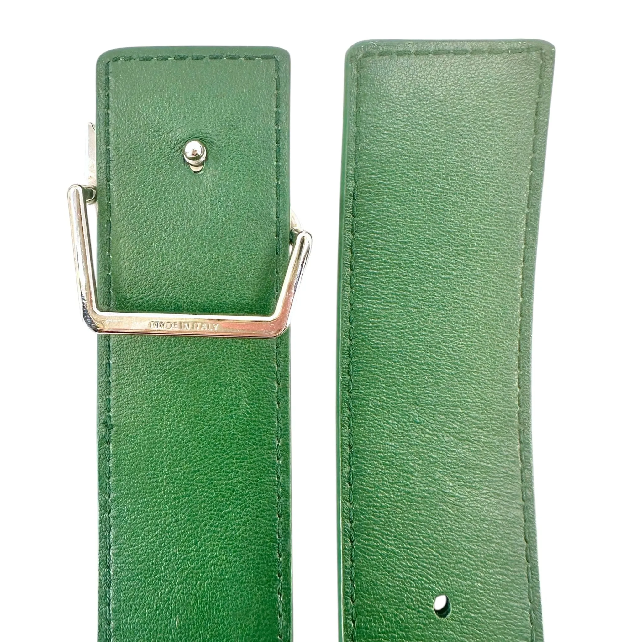 Dior Oblique Buckle World Tour Galaxy Oblique Reversible Belt Green (Green Buckle) Pre-Owned