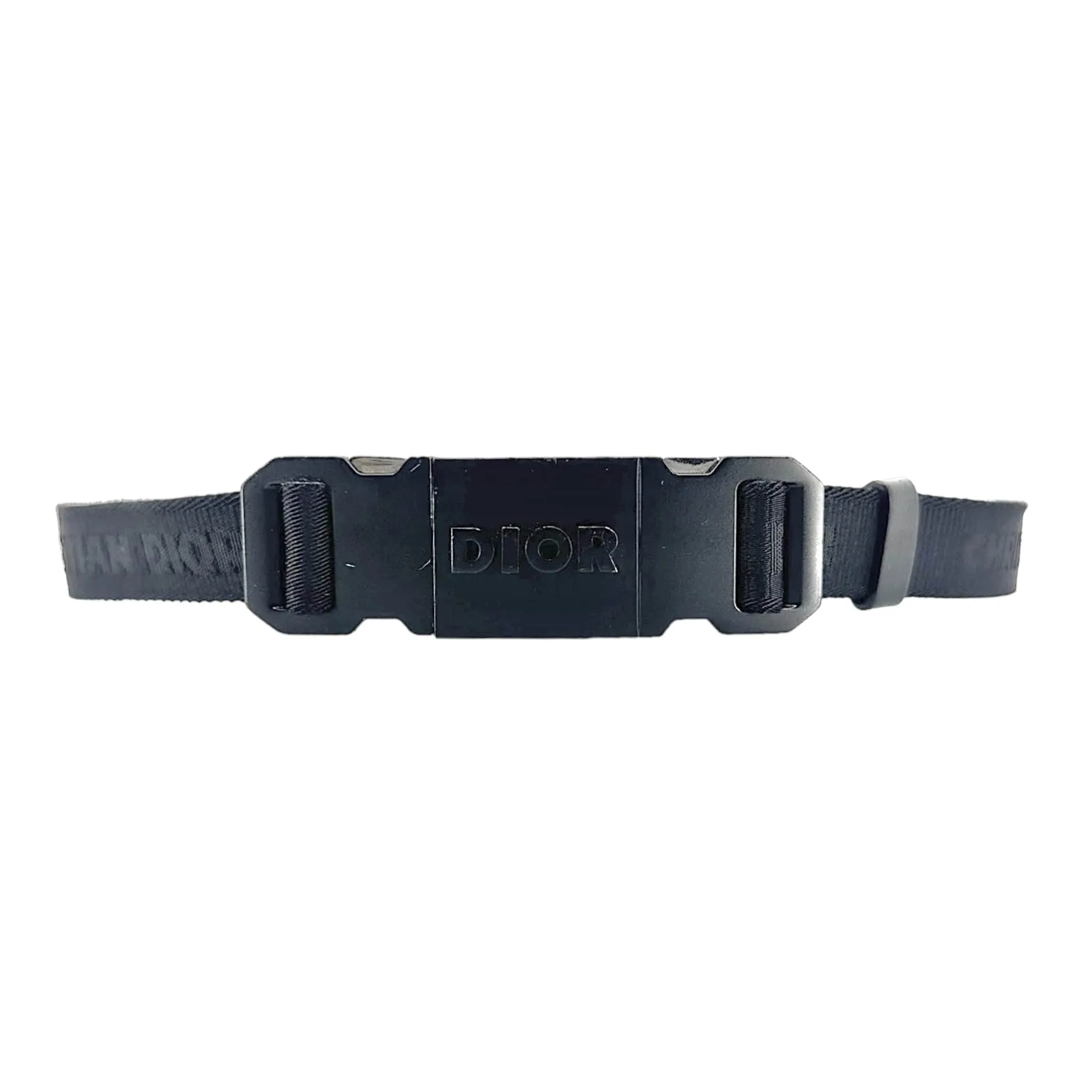 Dior Strap Clip Canvas Belt Black Pre-Owned