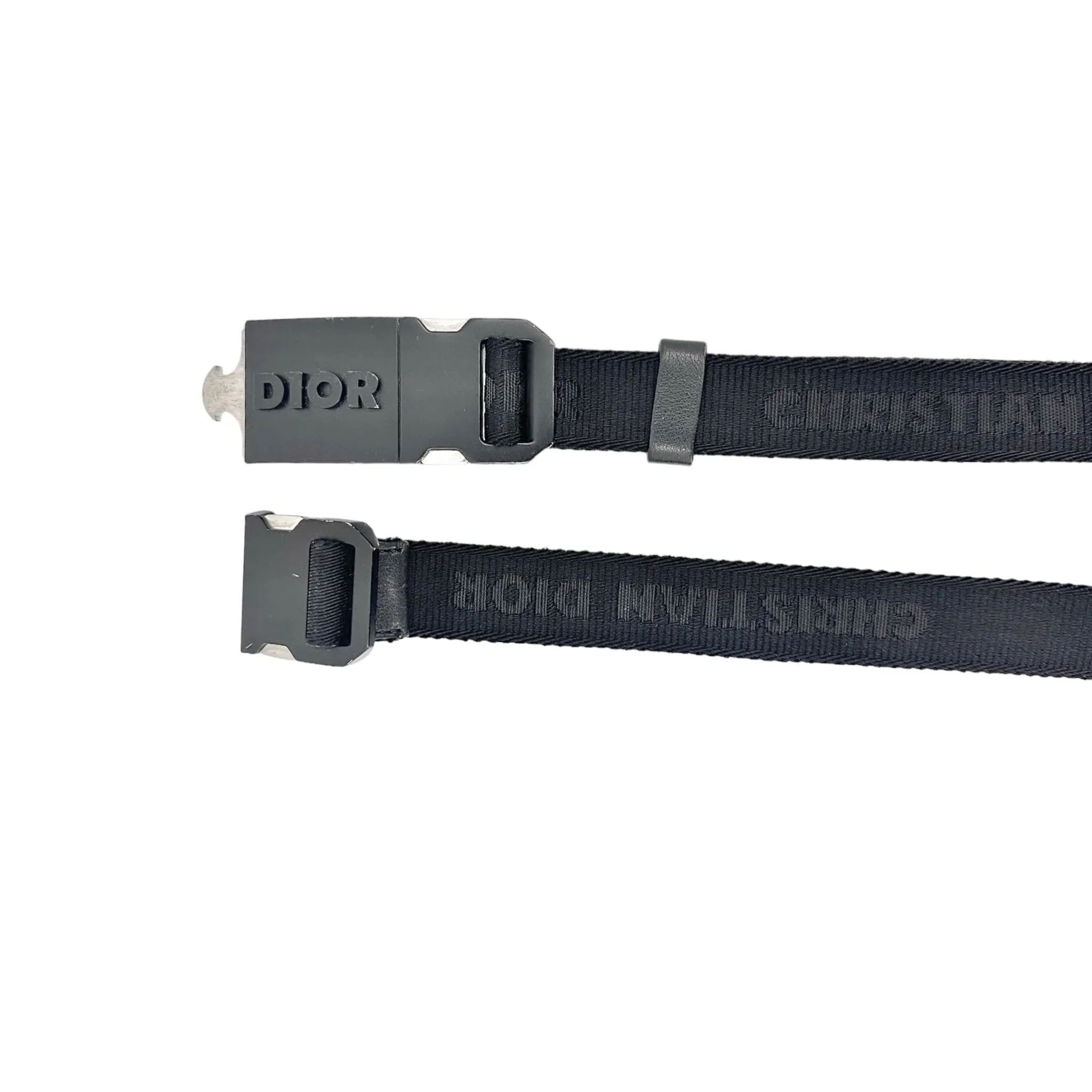 Dior Strap Clip Canvas Belt Black Pre-Owned