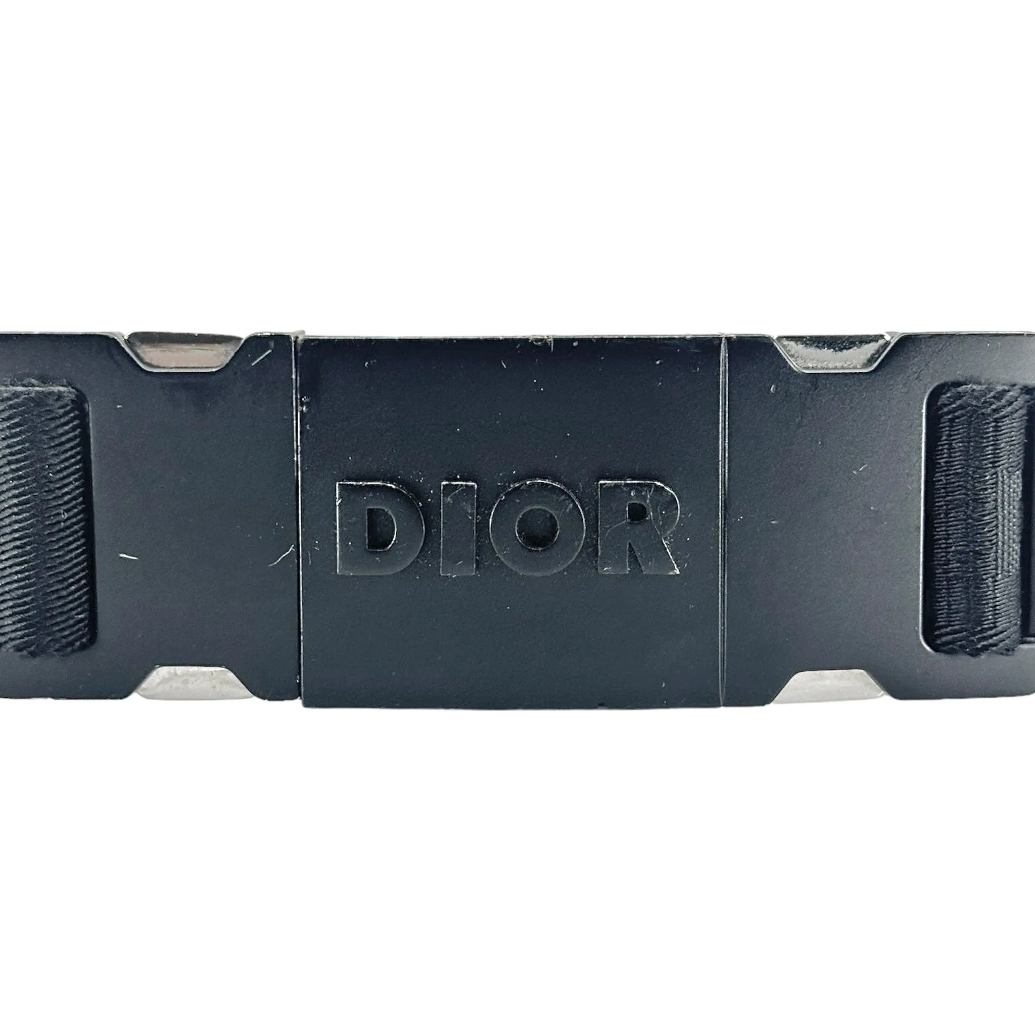 Dior Strap Clip Canvas Belt Black Pre-Owned