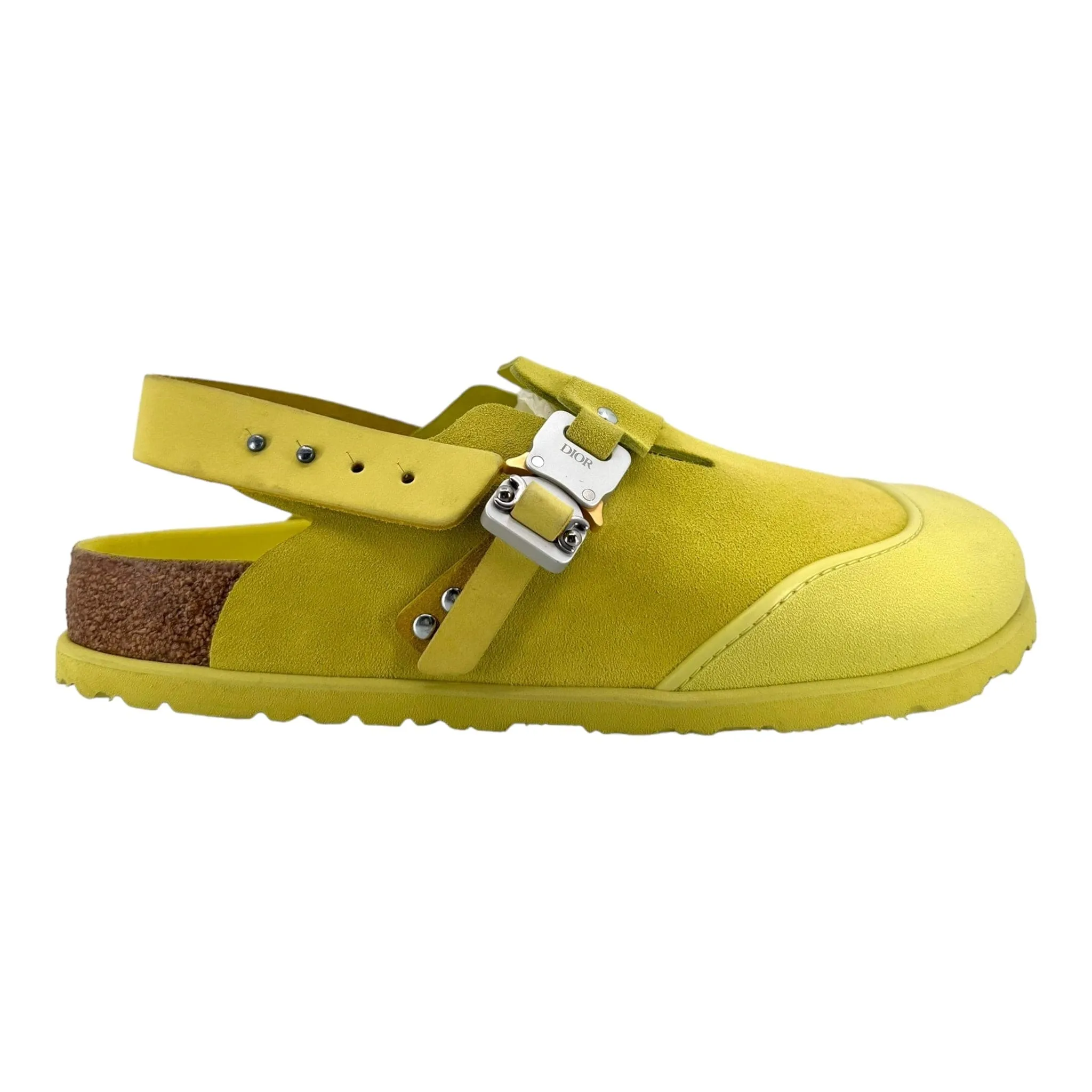 Dior x Birkenstock Mule Tokio Nubuck Calfskin Pastel Yellow Pre-Owned