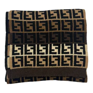 Fendi Zucca Print Scarf Tri Color Brown Pre-Owned