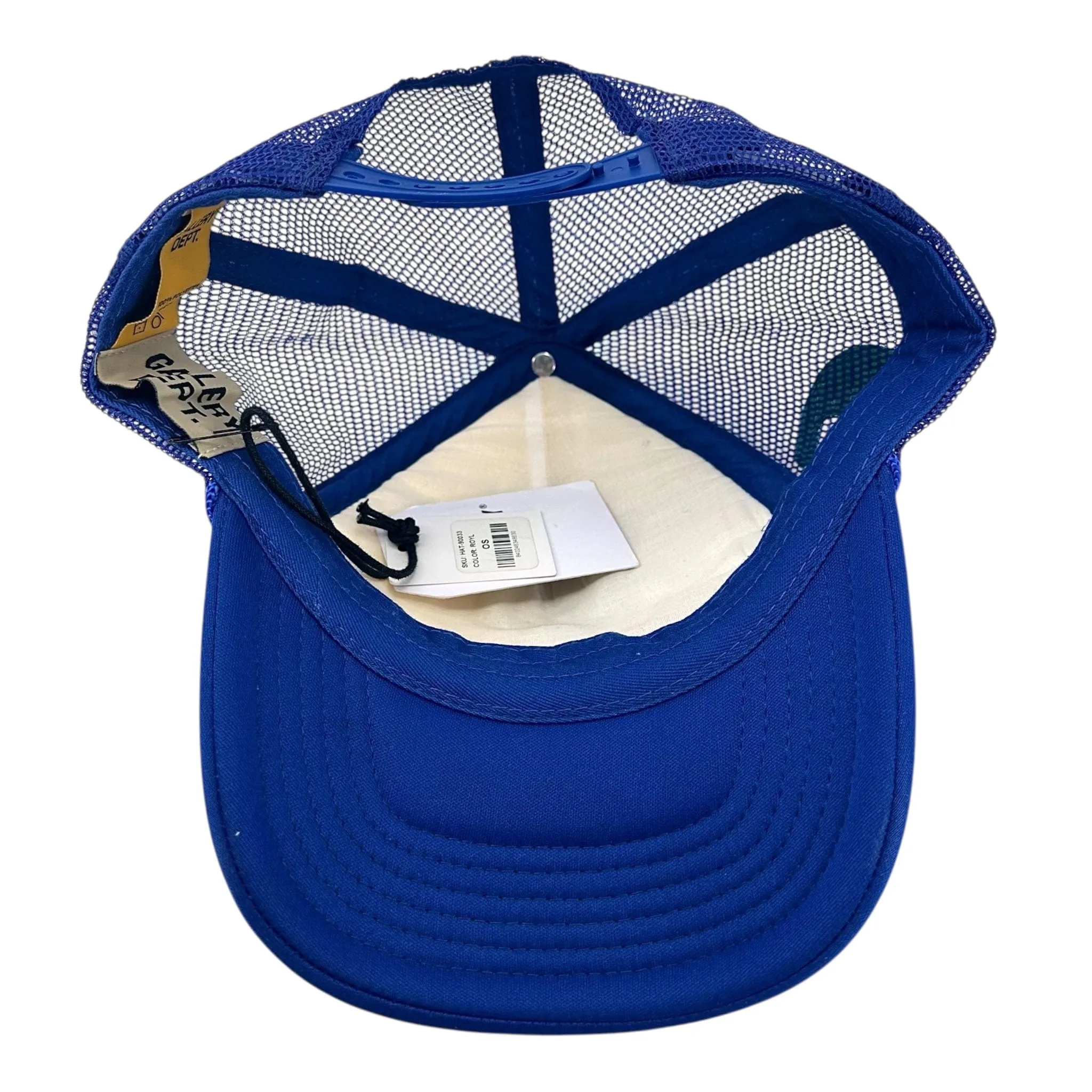 Gallery Department Only Way Out Trucker Hat Blue Yellow (2 G Patch Custom)