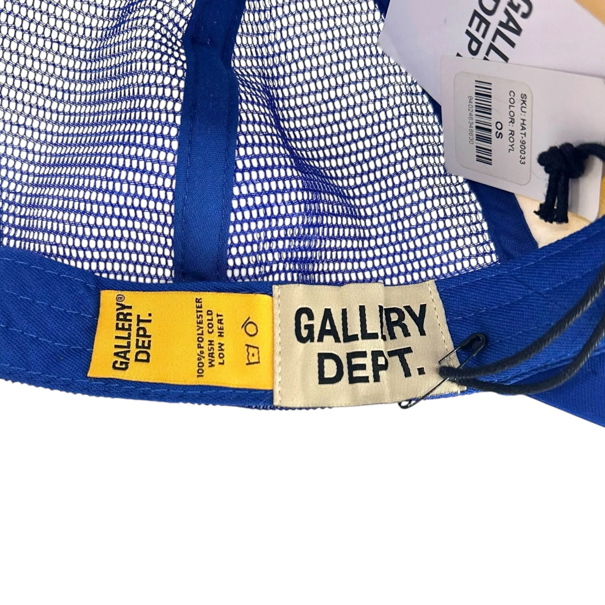 Gallery Department Only Way Out Trucker Hat Blue Yellow (2 G Patch Custom)