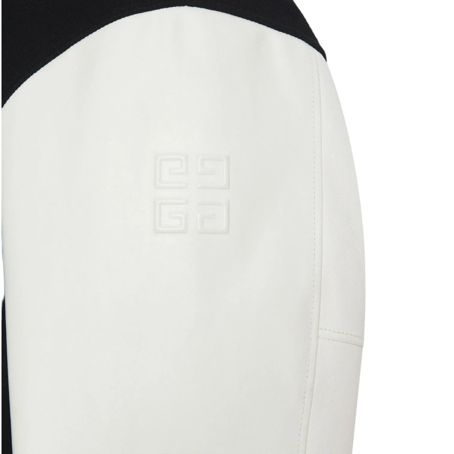 Givenchy Leather Wool Varsity Jacket Black White