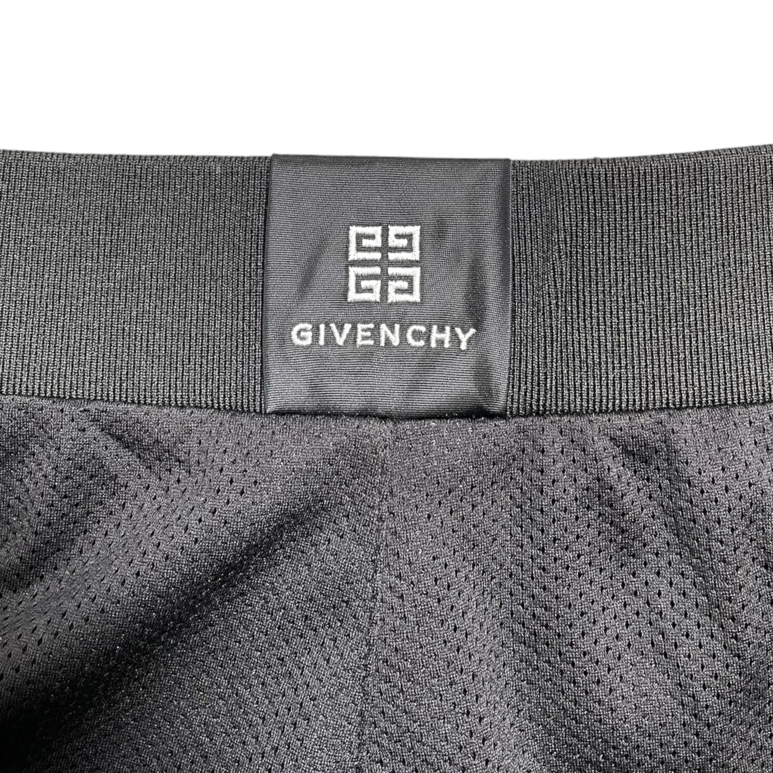 Givenchy Wide Leg Grosgrain Trimmed Mesh Shorts Black