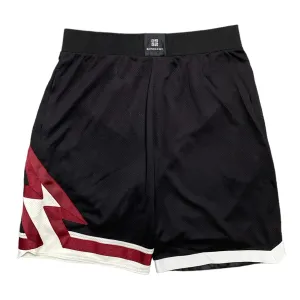 Givenchy Wide Leg Grosgrain Trimmed Mesh Shorts Black