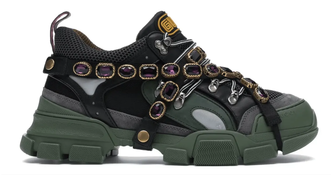 Gucci Flashtrek SEGA Green Removable Crystal