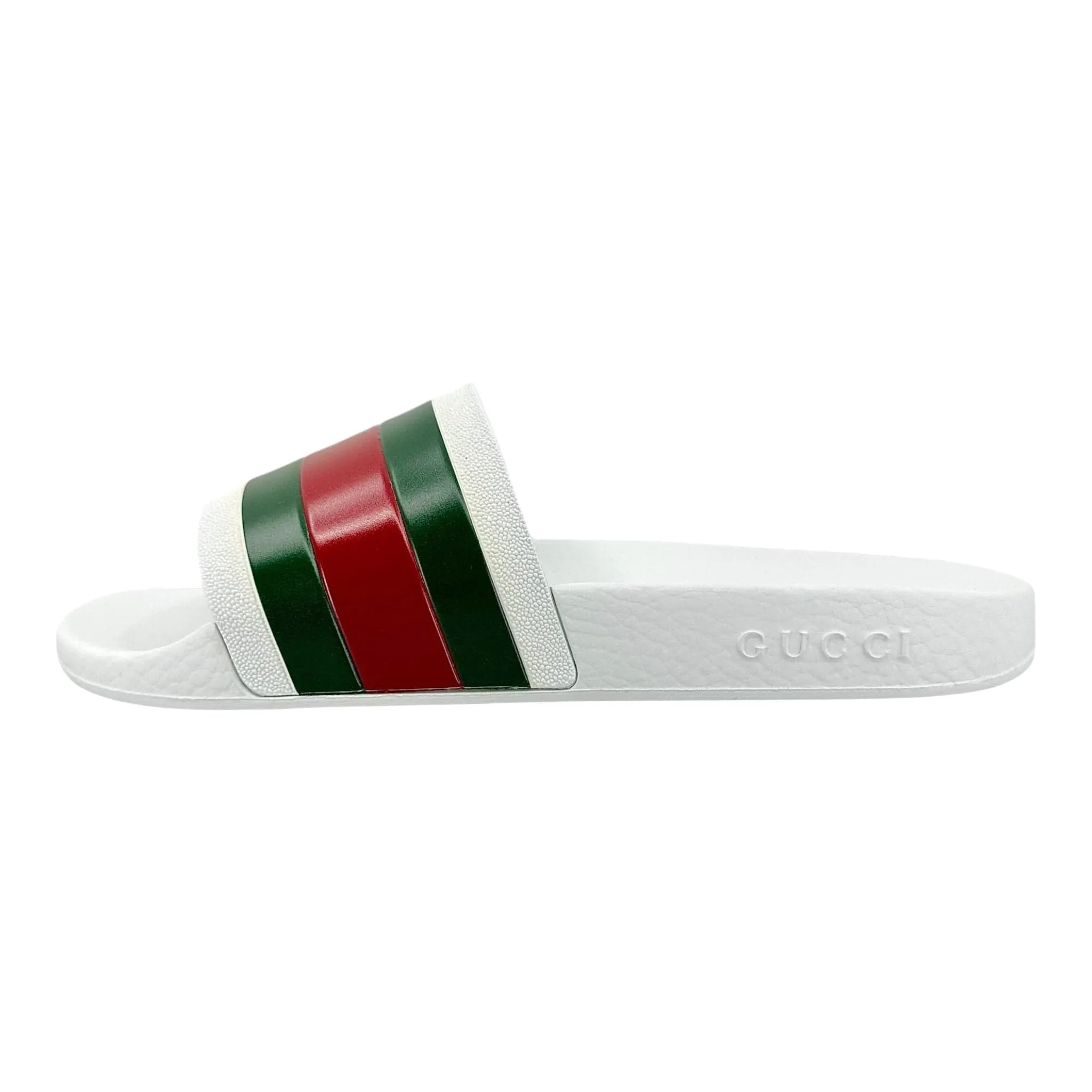Gucci Pursuit Pool Slide Sandal White Red Green
