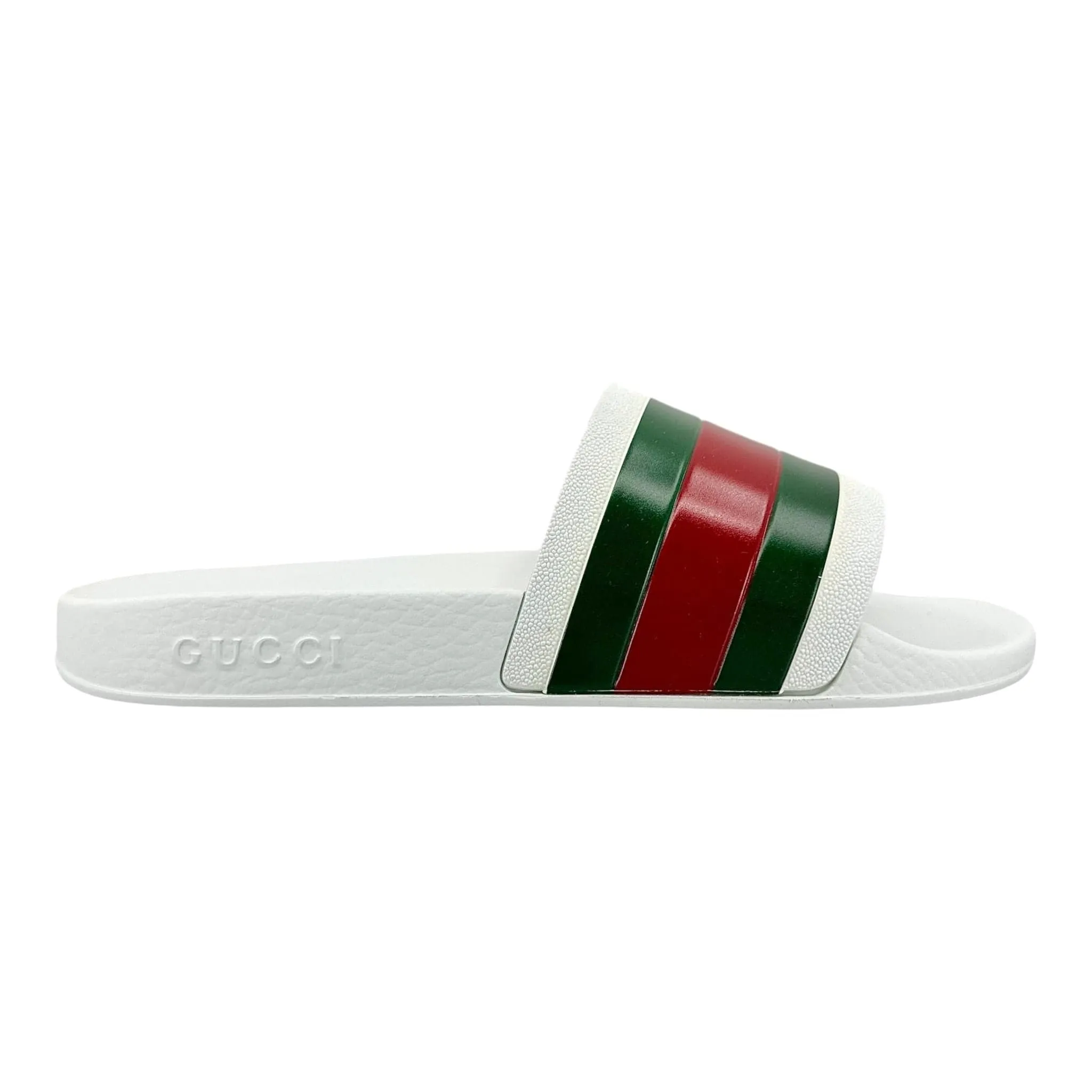 Gucci Pursuit Pool Slide Sandal White Red Green