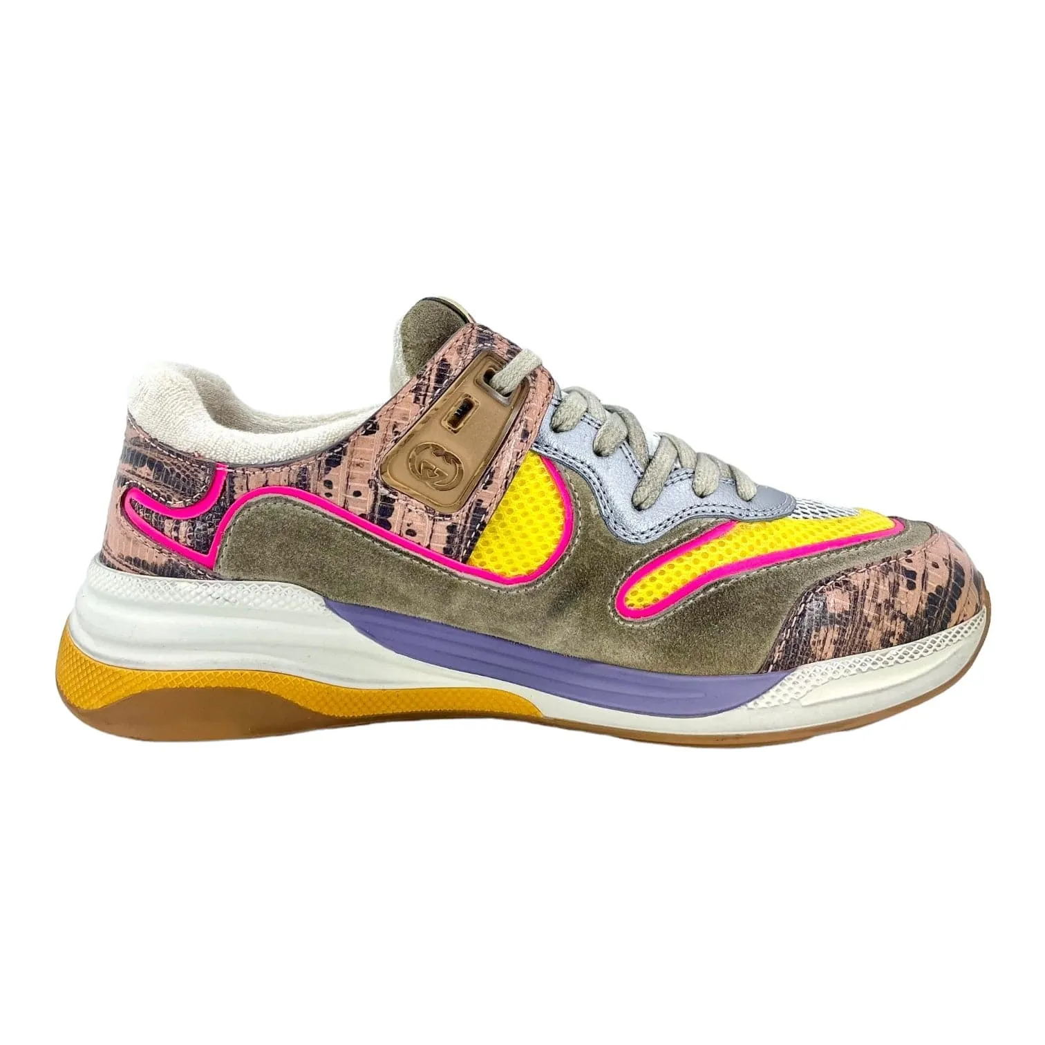Gucci Ultrapace Sneaker  Snakeskin Pink Yellow (W) Pre-Owned