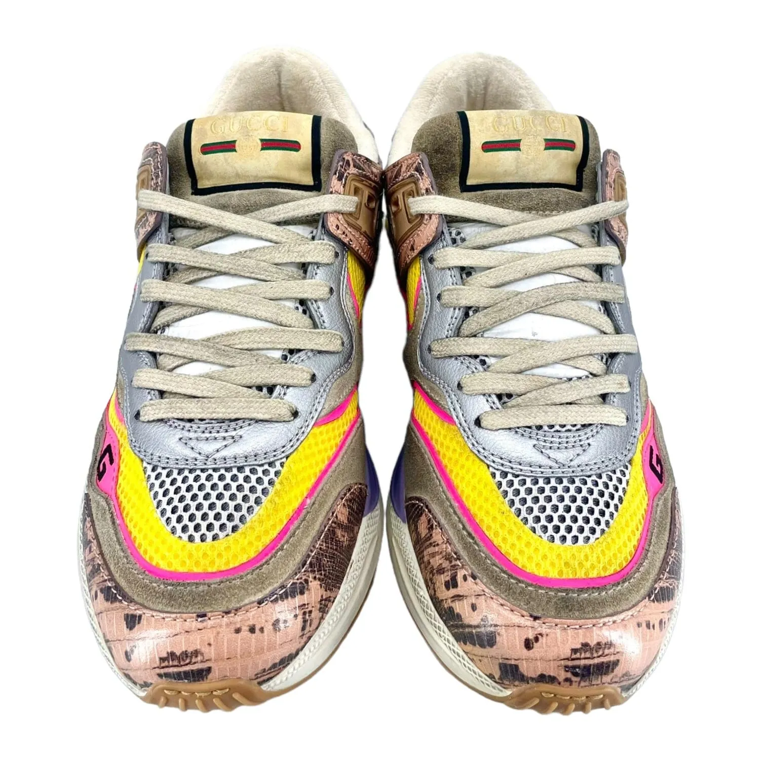 Gucci Ultrapace Sneaker  Snakeskin Pink Yellow (W) Pre-Owned