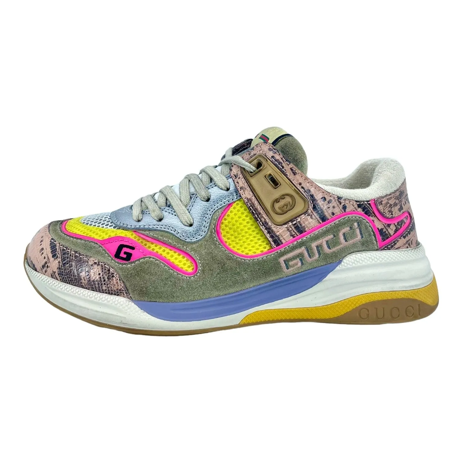 Gucci Ultrapace Sneaker  Snakeskin Pink Yellow (W) Pre-Owned
