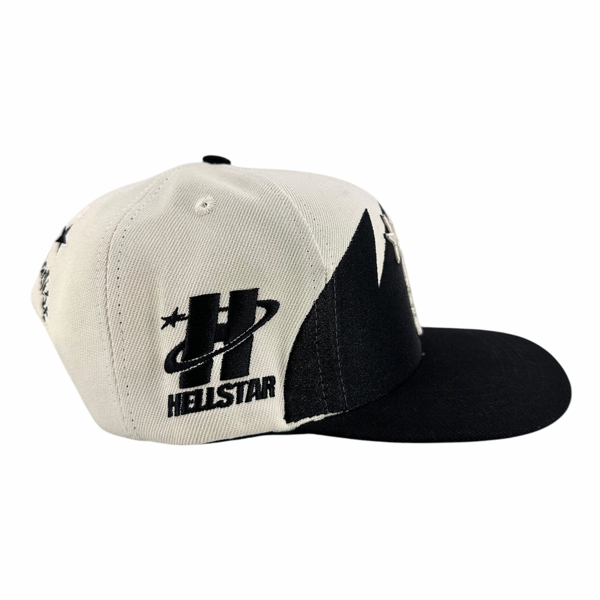 Hellstar Shark Teeth Snapback Hat Off White Black