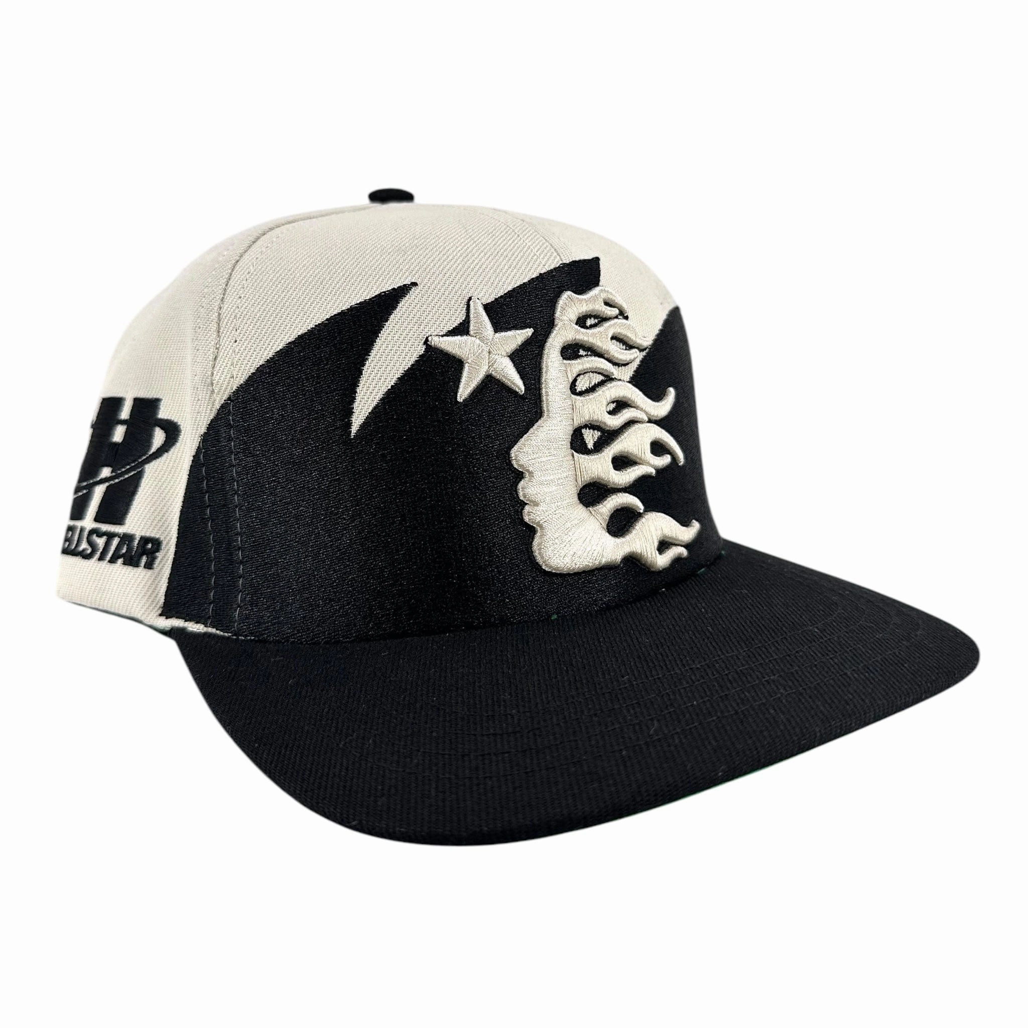 Hellstar Shark Teeth Snapback Hat Off White Black