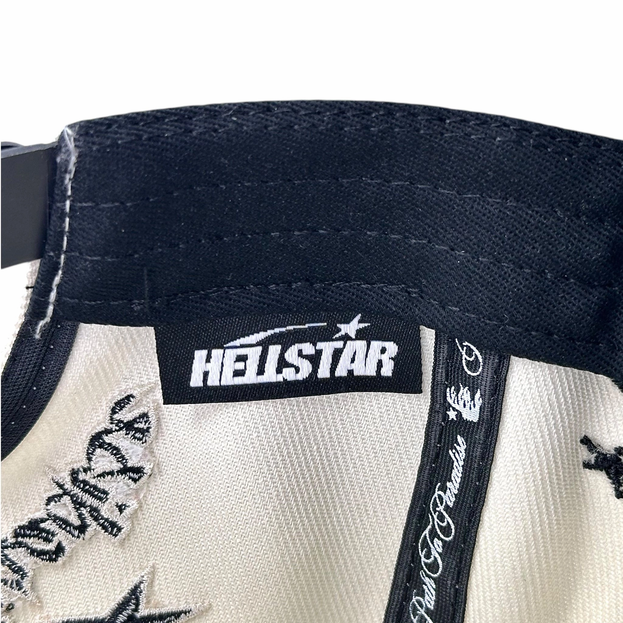 Hellstar Shark Teeth Snapback Hat Off White Black