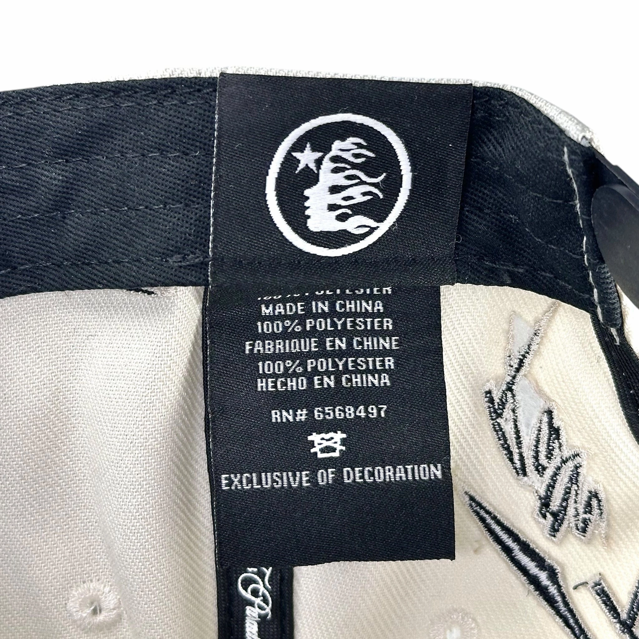Hellstar Shark Teeth Snapback Hat Off White Black