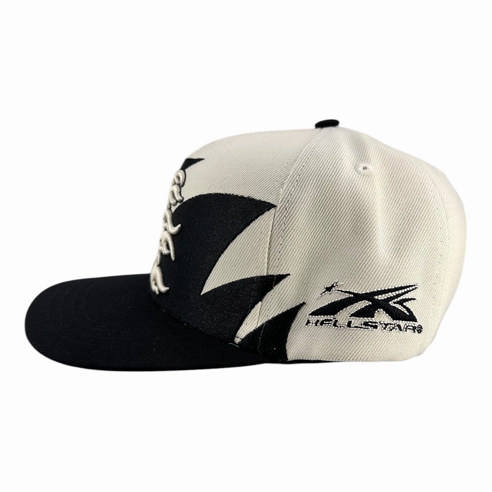 Hellstar Shark Teeth Snapback Hat Off White Black