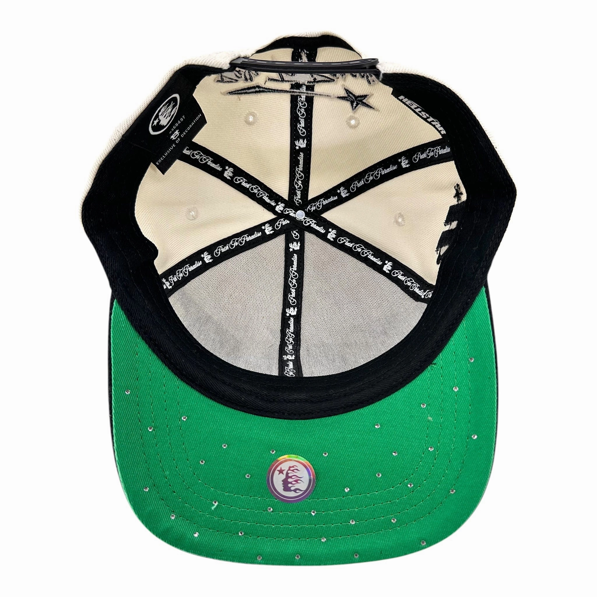 Hellstar Shark Teeth Snapback Hat Off White Black