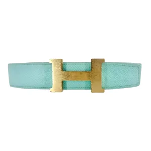Hermes Belt Reversible Navy Teal Pre-Owned