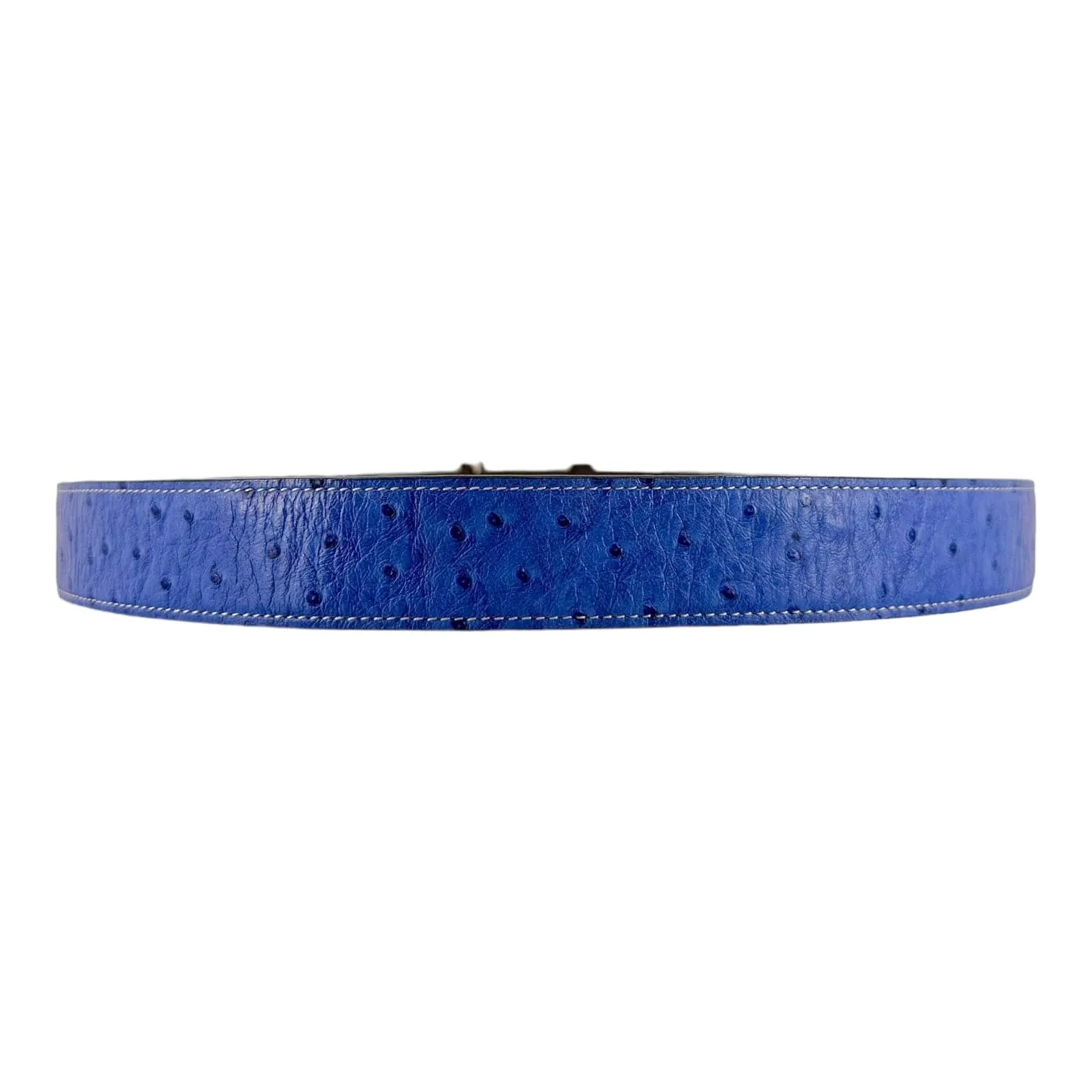 Hermes Hermes H Buckle 32MM Reversible Ostrich Leather Belt Brown Blue Pre-Owned