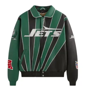 Kith x Jeff Hamilton NFL Jets Leather Varsity Jacket Multicolor