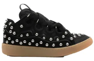 Lanvin Leather Curb Studded Sneaker Black