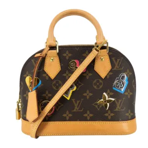 Louis Vuitton Alma BB Love Lock Handbag Monogram Beige Multi Pre-Owned