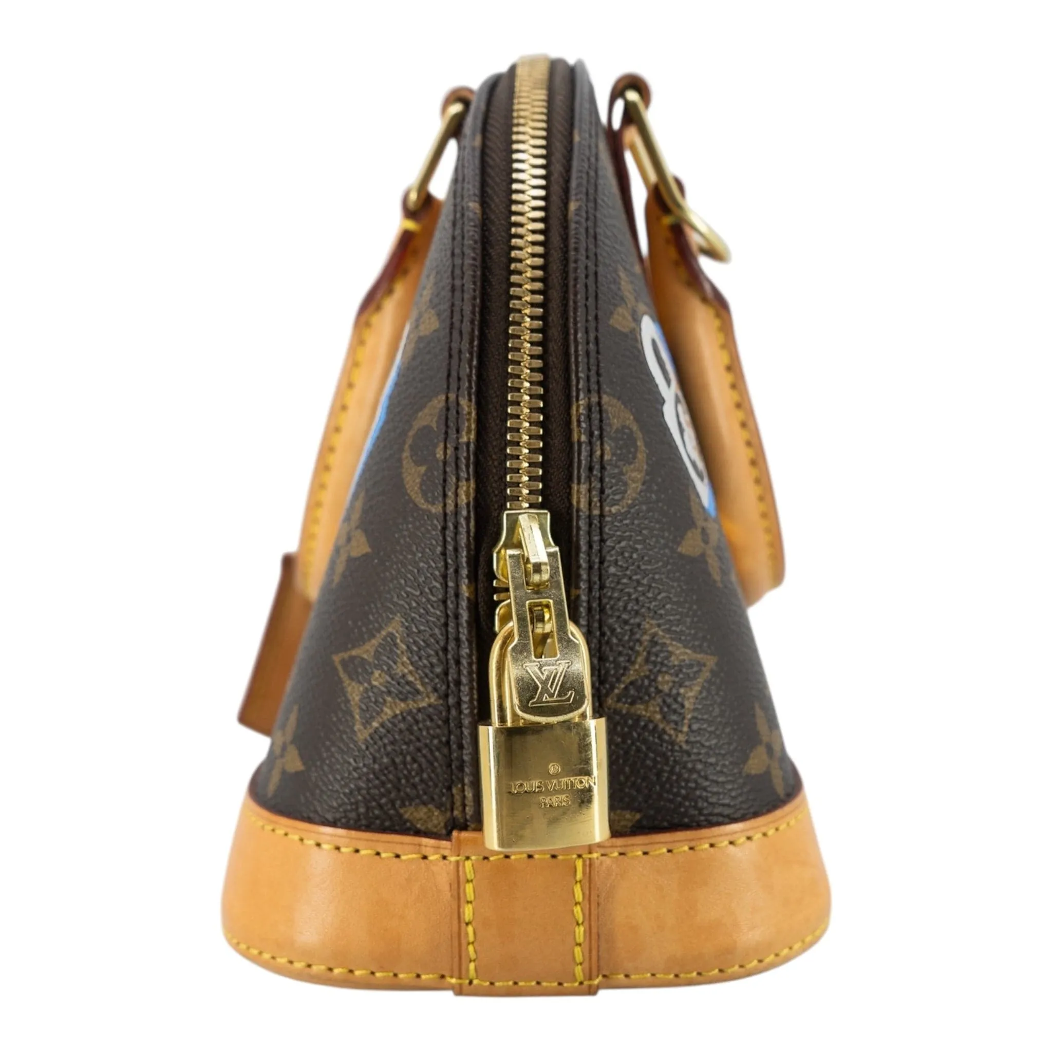 Louis Vuitton Alma BB Love Lock Handbag Monogram Beige Multi Pre-Owned