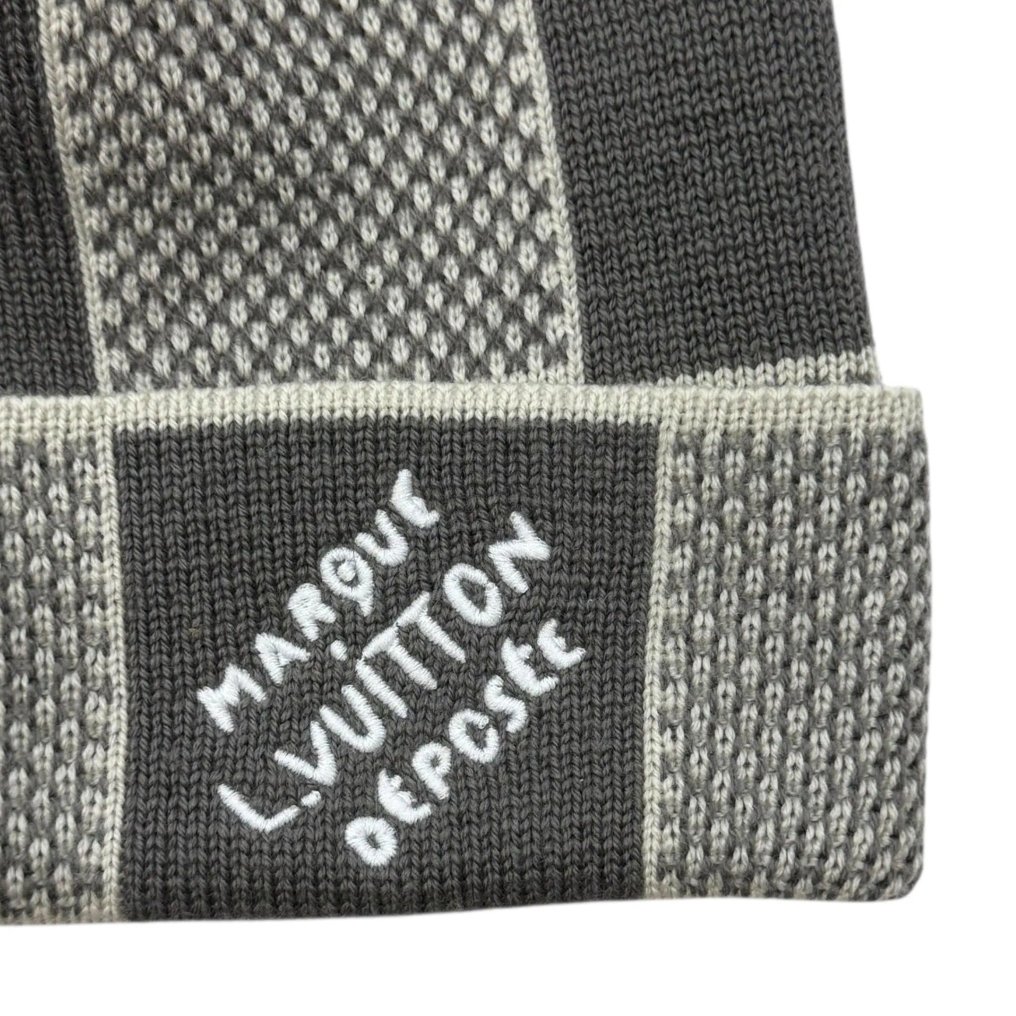 Louis Vuitton Damier Heritage Beanie Dark Grey Pre-Owned