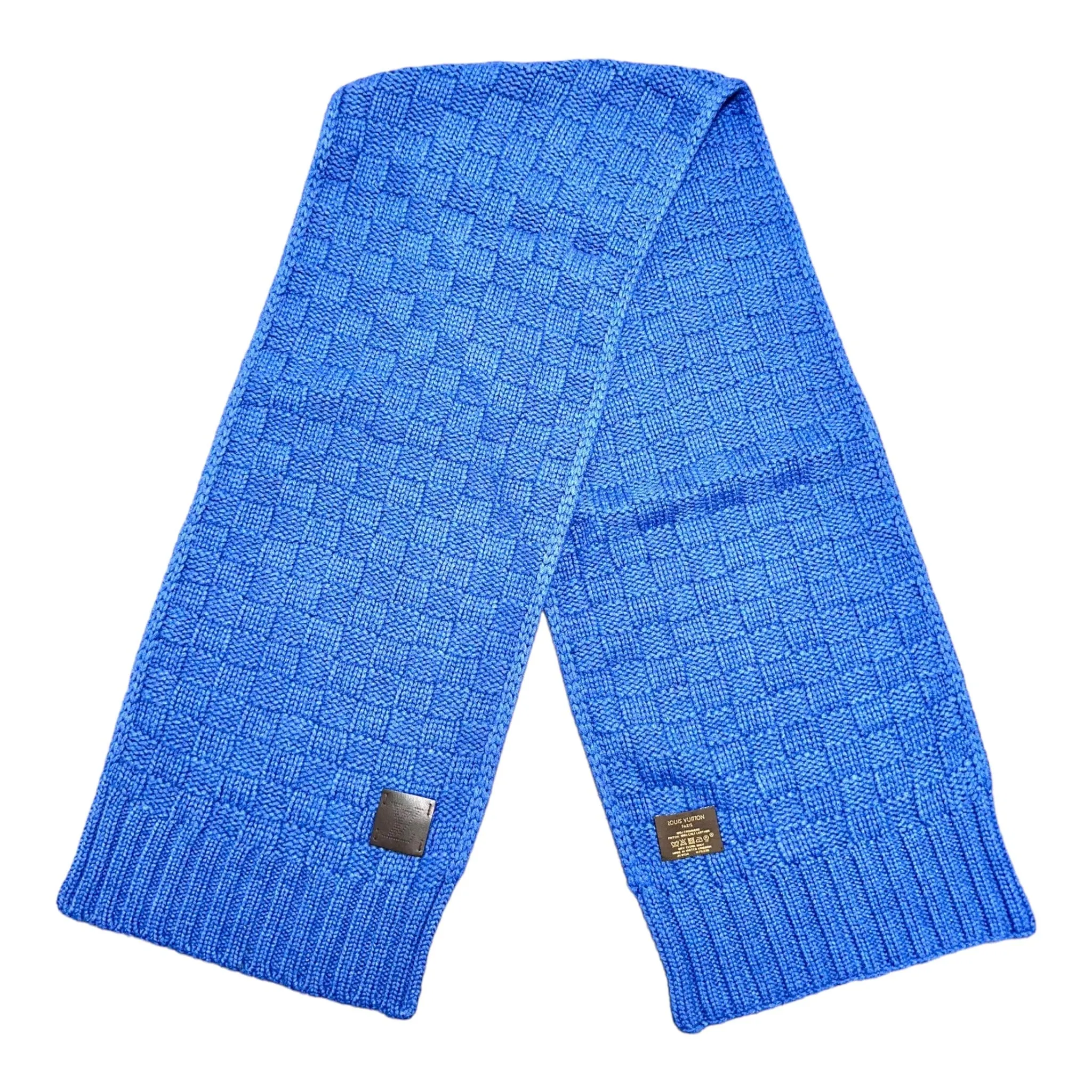 Louis Vuitton Damier Knit Helsinki Scarf Blue Pre-Owned
