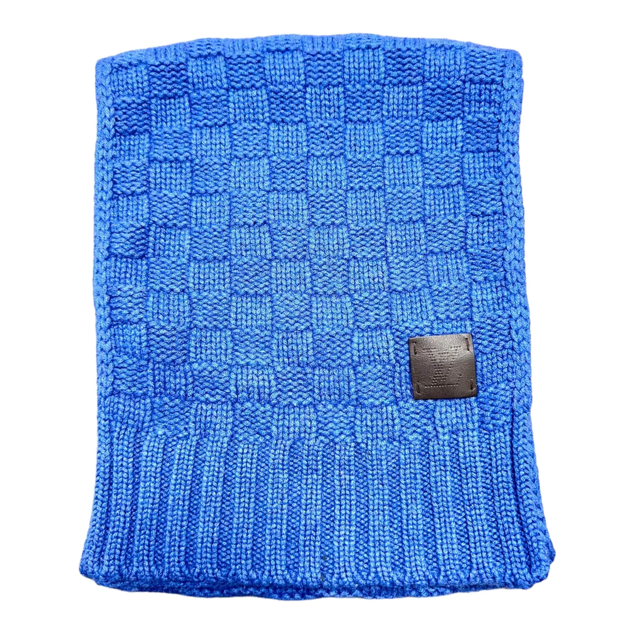 Louis Vuitton Damier Knit Helsinki Scarf Blue Pre-Owned