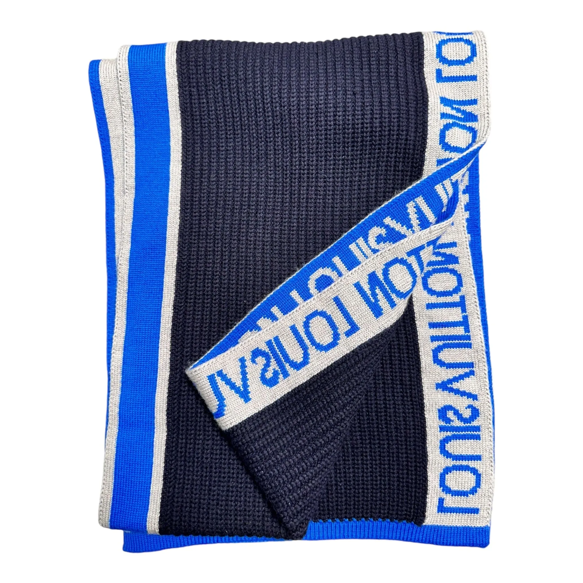 Louis Vuitton Generation Wool Scarf Grey Blue