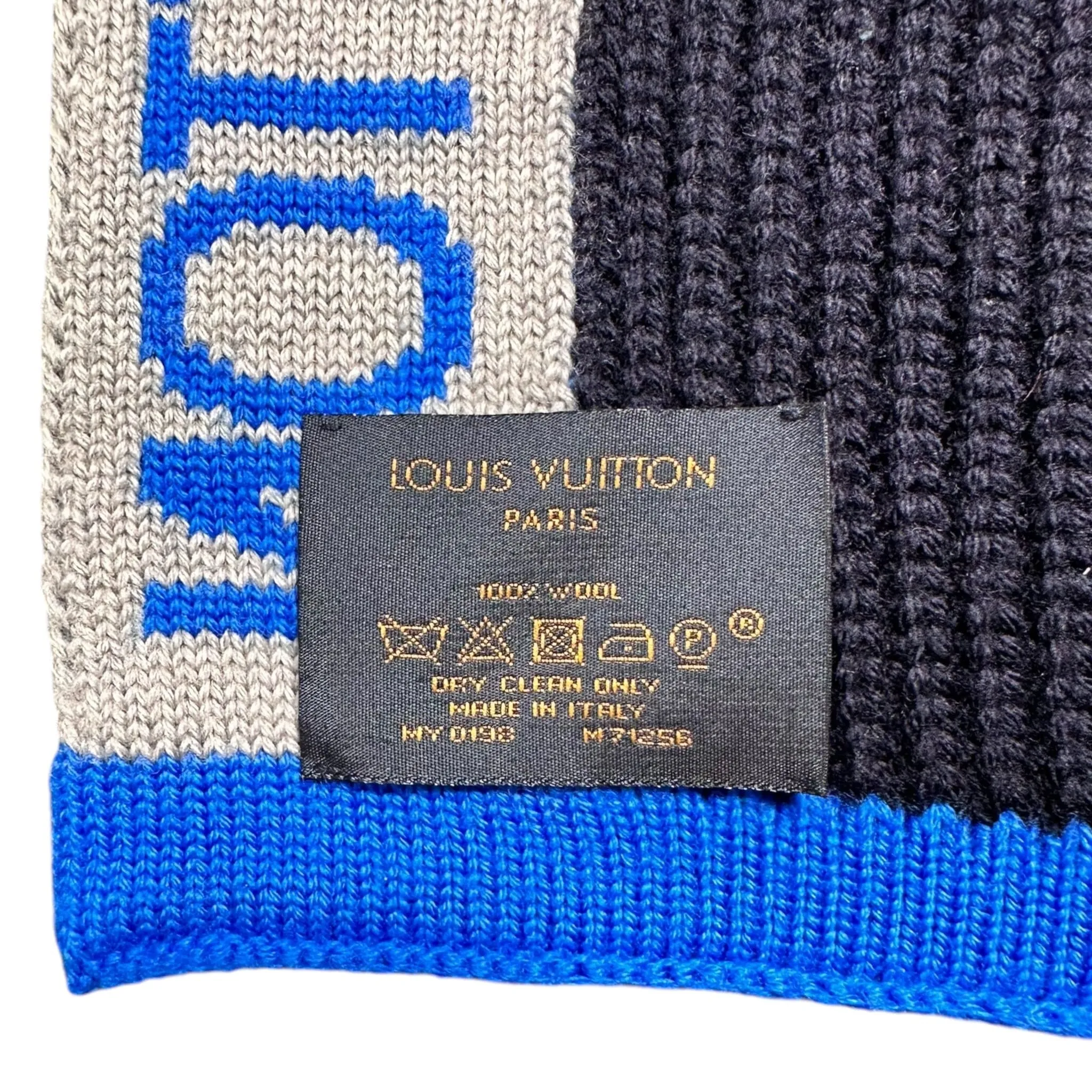 Louis Vuitton Generation Wool Scarf Grey Blue