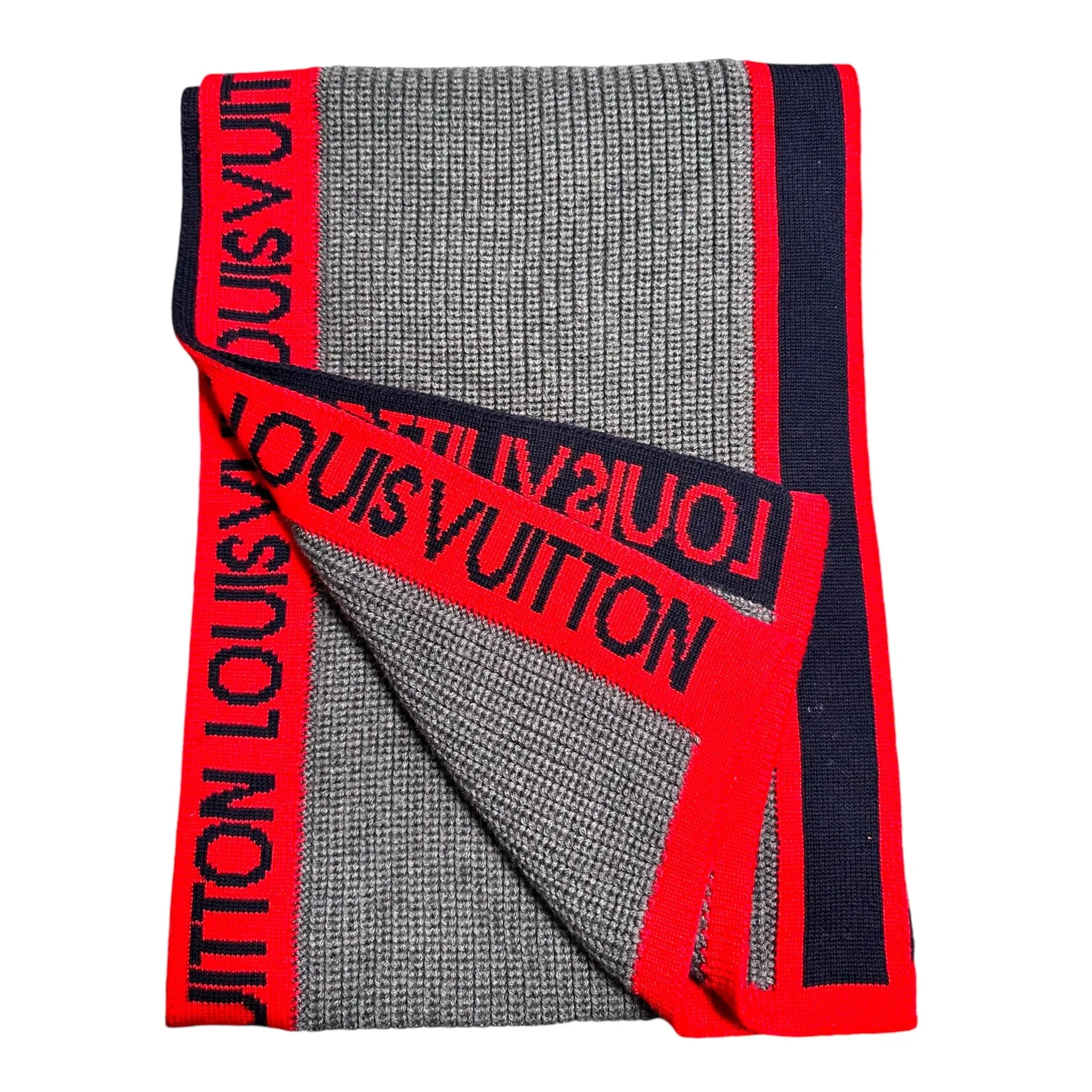 Louis Vuitton Generation Wool Scarf Grey Red