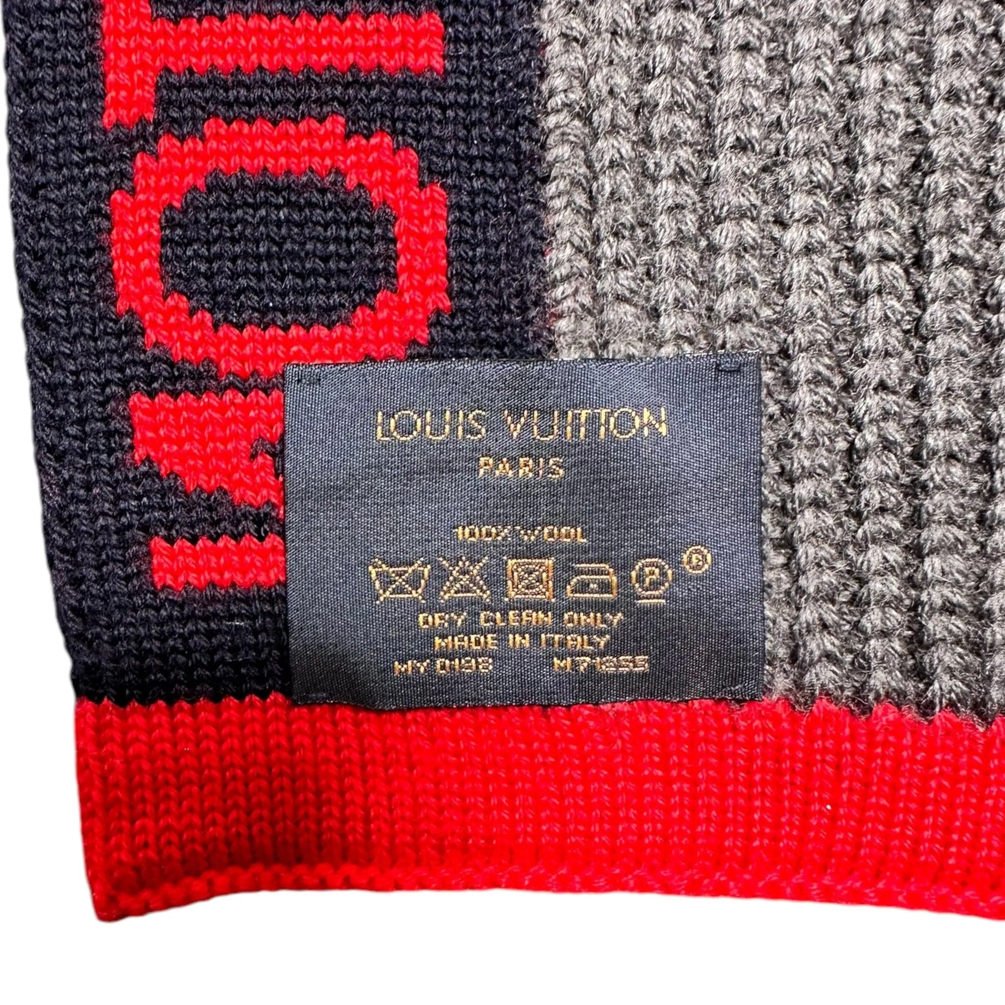 Louis Vuitton Generation Wool Scarf Grey Red
