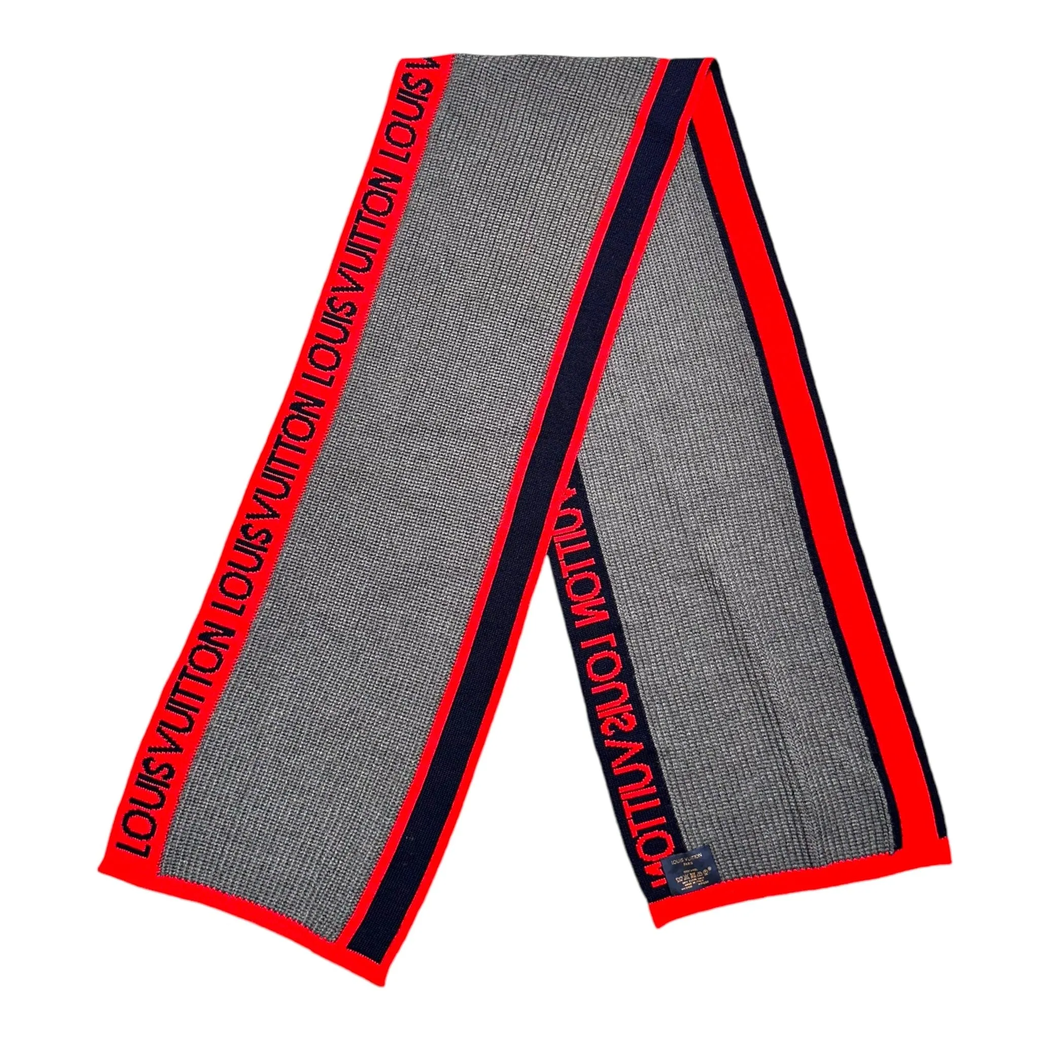 Louis Vuitton Generation Wool Scarf Grey Red